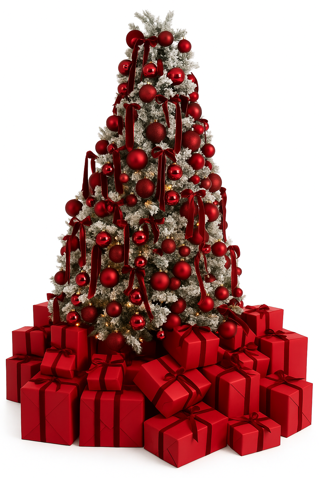 red bow Christmas tree bundle